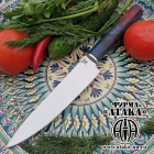 Нож кухонный 18 см из кованой стали Х12МФ, рукоять стабилизированная карельская берёза